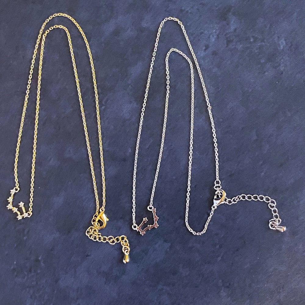 2 Taurus Zodiac 18k White/Yellow GP Necklaces - Picture 5 of 9